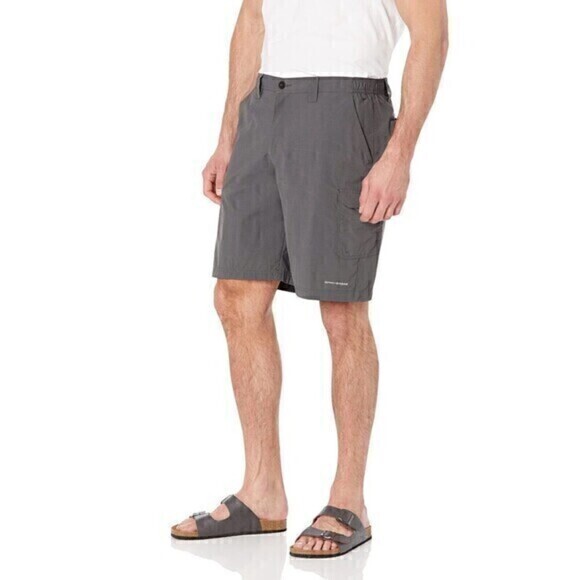 Columbia PFG Cargo Shorts Mens Size 34 Gray Omni Shade Fishing Hiking Pull On - Picture 1 of 14